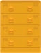 vidaXL - Dressoir - 67x39x83 - cm - staal - mosterdgeel