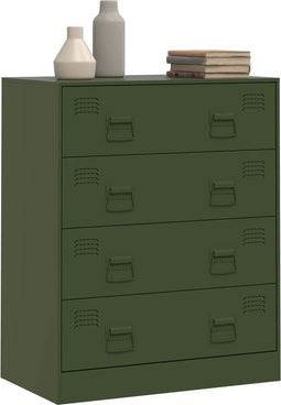 vidaXL - Dressoir - 67x39x83 - cm - staal - olijfgroen