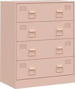 vidaXL - Dressoir - 67x39x83 - cm - staal - roze