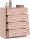 vidaXL - Dressoir - 67x39x83 - cm - staal - roze