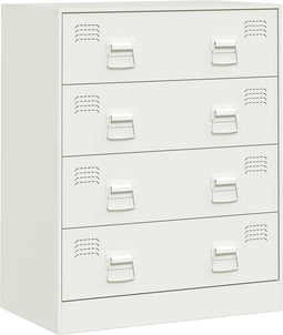 vidaXL - Dressoir - 67x39x83 - cm - staal - wit