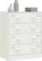 vidaXL - Dressoir - 67x39x83 - cm - staal - wit