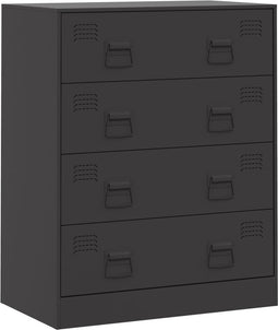 vidaXL - Dressoir - 67x39x83 - cm - staal - zwart