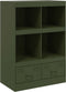 vidaXL - Dressoir - 67x39x95 - cm - staal - olijfgroen