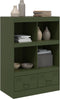 vidaXL - Dressoir - 67x39x95 - cm - staal - olijfgroen