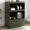 vidaXL - Dressoir - 67x39x95 - cm - staal - olijfgroen