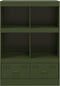 vidaXL - Dressoir - 67x39x95 - cm - staal - olijfgroen