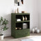 vidaXL - Dressoir - 67x39x95 - cm - staal - olijfgroen
