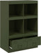 vidaXL - Dressoir - 67x39x95 - cm - staal - olijfgroen