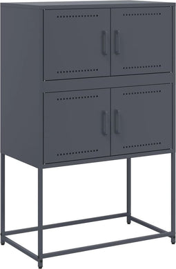 vidaXL - Dressoir - 68,5x38,5x107 - cm - staal - antracietkleurig