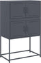 vidaXL - Dressoir - 68,5x38,5x107 - cm - staal - antracietkleurig