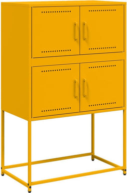 vidaXL - Dressoir - 68,5x38,5x107 - cm - staal - mosterdgeel