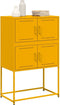 vidaXL - Dressoir - 68,5x38,5x107 - cm - staal - mosterdgeel