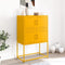 vidaXL - Dressoir - 68,5x38,5x107 - cm - staal - mosterdgeel
