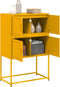 vidaXL - Dressoir - 68,5x38,5x107 - cm - staal - mosterdgeel