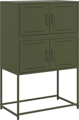 vidaXL - Dressoir - 68,5x38,5x107 - cm - staal - olijfgroen