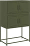 vidaXL - Dressoir - 68,5x38,5x107 - cm - staal - olijfgroen