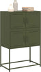 vidaXL - Dressoir - 68,5x38,5x107 - cm - staal - olijfgroen