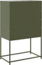 vidaXL - Dressoir - 68,5x38,5x107 - cm - staal - olijfgroen
