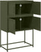 vidaXL - Dressoir - 68,5x38,5x107 - cm - staal - olijfgroen