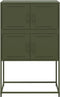 vidaXL - Dressoir - 68,5x38,5x107 - cm - staal - olijfgroen