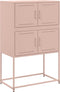 vidaXL - Dressoir - 68,5x38,5x107 - cm - staal - roze