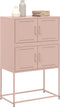 vidaXL - Dressoir - 68,5x38,5x107 - cm - staal - roze