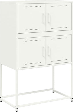 vidaXL - Dressoir - 68,5x38,5x107 - cm - staal - wit
