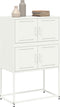 vidaXL - Dressoir - 68,5x38,5x107 - cm - staal - wit
