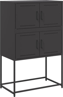 vidaXL - Dressoir - 68,5x38,5x107 - cm - staal - zwart