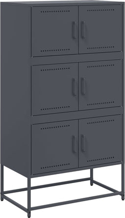 vidaXL - Dressoir - 68,5x38,5x123,5 - cm - staal - antracietkleurig
