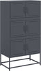 vidaXL - Dressoir - 68,5x38,5x123,5 - cm - staal - antracietkleurig