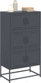 vidaXL - Dressoir - 68,5x38,5x123,5 - cm - staal - antracietkleurig