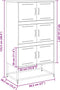 vidaXL - Dressoir - 68,5x38,5x123,5 - cm - staal - antracietkleurig