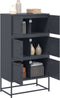 vidaXL - Dressoir - 68,5x38,5x123,5 - cm - staal - antracietkleurig
