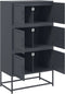 vidaXL - Dressoir - 68,5x38,5x123,5 - cm - staal - antracietkleurig