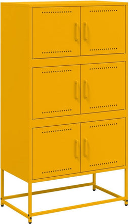 vidaXL - Dressoir - 68,5x38,5x123,5 - cm - staal - mosterdgeel