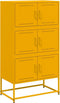 vidaXL - Dressoir - 68,5x38,5x123,5 - cm - staal - mosterdgeel