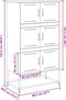 vidaXL - Dressoir - 68,5x38,5x123,5 - cm - staal - mosterdgeel