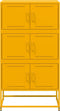 vidaXL - Dressoir - 68,5x38,5x123,5 - cm - staal - mosterdgeel