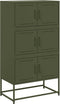 vidaXL - Dressoir - 68,5x38,5x123,5 - cm - staal - olijfgroen