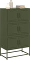 vidaXL - Dressoir - 68,5x38,5x123,5 - cm - staal - olijfgroen