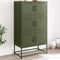 vidaXL - Dressoir - 68,5x38,5x123,5 - cm - staal - olijfgroen