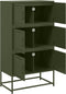vidaXL - Dressoir - 68,5x38,5x123,5 - cm - staal - olijfgroen