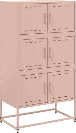 vidaXL - Dressoir - 68,5x38,5x123,5 - cm - staal - roze