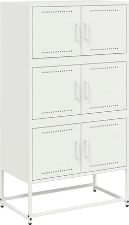 vidaXL - Dressoir - 68,5x38,5x123,5 - cm - staal - wit