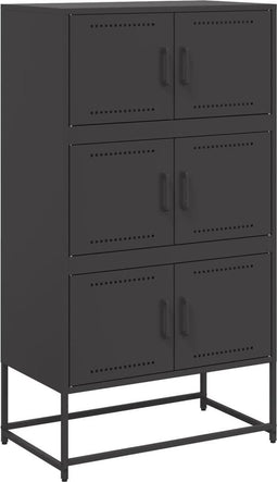 vidaXL - Dressoir - 68,5x38,5x123,5 - cm - staal - zwart