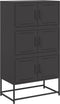vidaXL - Dressoir - 68,5x38,5x123,5 - cm - staal - zwart