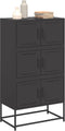 vidaXL - Dressoir - 68,5x38,5x123,5 - cm - staal - zwart