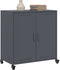 vidaXL - Dressoir - 68,5x39x72 - cm - staal - antracietkleurig